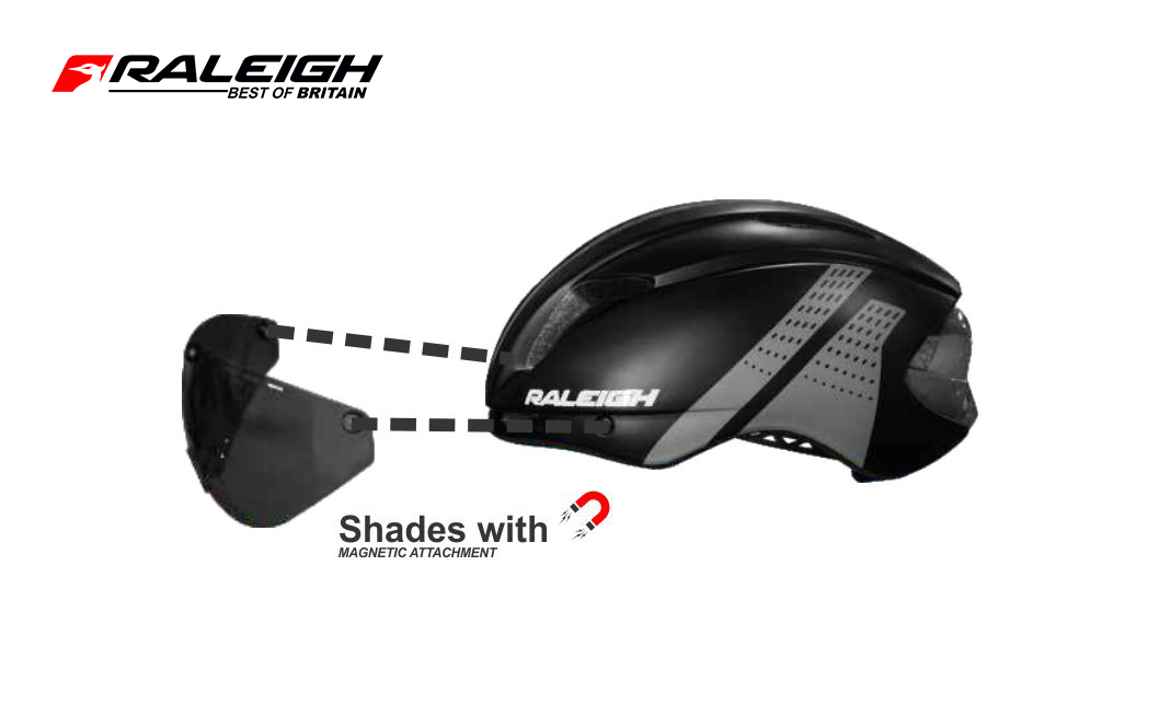 Suncross RALEIGH HELMET WITH SHADES BLACK